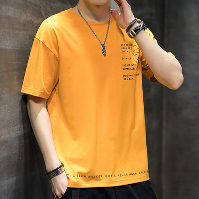 Μοντέρνο ανδρικό μπλουζάκι με κοντά μανίκια και στρογγυλή λαιμόκοψη - διάφορα μοντέλα