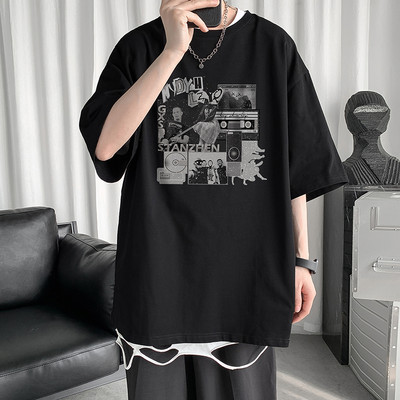 Μπλουζάκι με απλικέ και στρογγυλή λαιμόκοψη - για άντρες