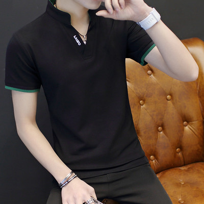 Moodne mitmes värvitoonis klassikalise krae ja lühikeste varrukatega meeste pluus