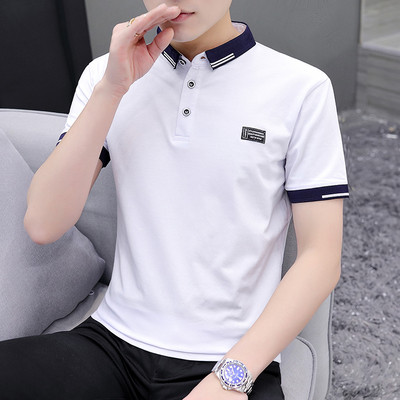 Moodne mitmes värvitoonis klassikalise krae ja lühikeste varrukatega meeste pluus