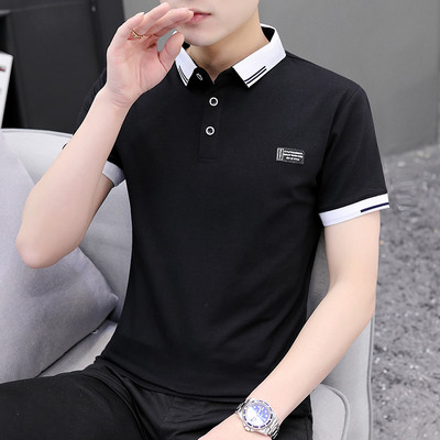 Moodne mitmes värvitoonis klassikalise krae ja lühikeste varrukatega meeste pluus