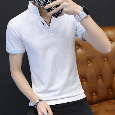 Moodne mitmes värvitoonis klassikalise krae ja lühikeste varrukatega meeste pluus