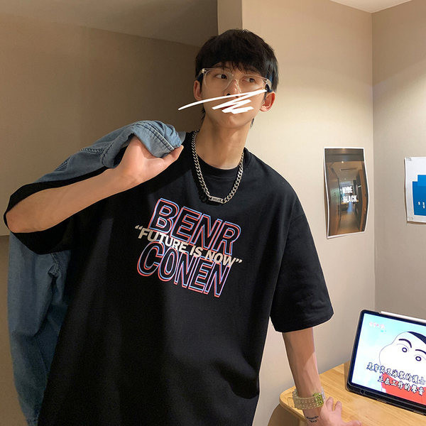 Casual meeste lai aplikatsiooniga T-särk