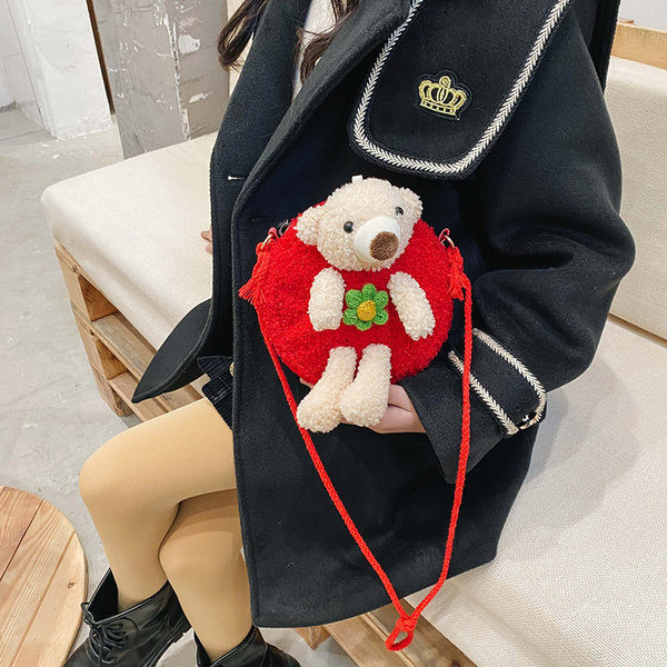 Laste igapäevane ümmargune 3D elemendiga kott tüdrukutele