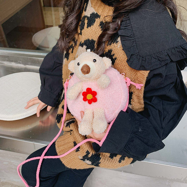 Laste igapäevane ümmargune 3D elemendiga kott tüdrukutele