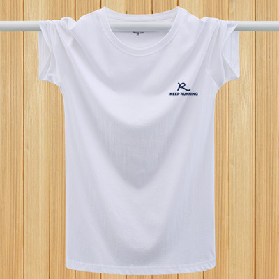 Lühikeste varrukate ja mitmes värvitoonis kirjaga meeste T-särk