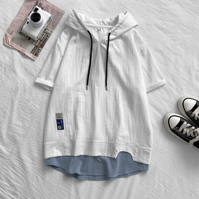 Laia mudeli vabaaja pluus tasku ja kapuutsiga