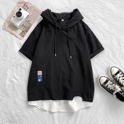 Laia mudeli vabaaja pluus tasku ja kapuutsiga