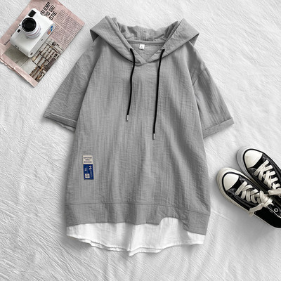 Laia mudeli vabaaja pluus tasku ja kapuutsiga