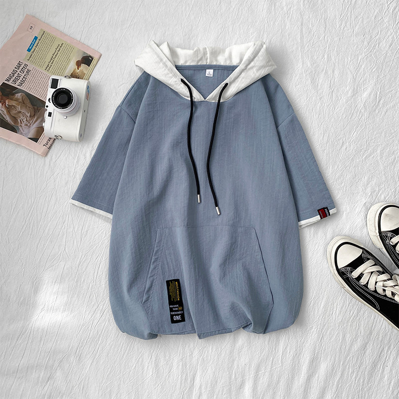 Laia mudeli vabaaja pluus tasku ja kapuutsiga