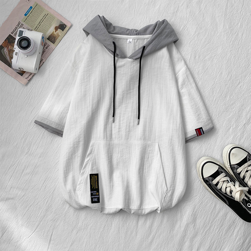 Laia mudeli vabaaja pluus tasku ja kapuutsiga