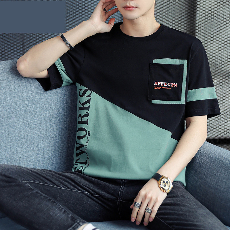 Ανδρική μπλούζα casual με τσέπη και επιγραφές