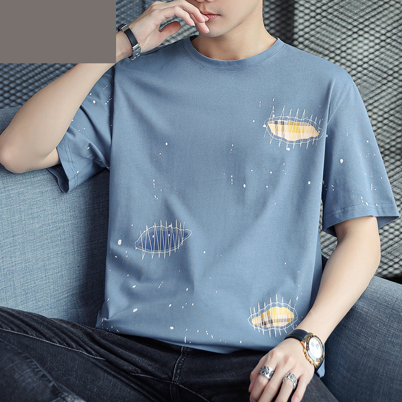 Ανδρική μπλούζα casual με τσέπη και επιγραφές