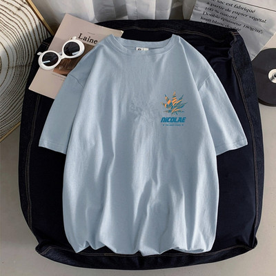 Μεγάλο καλοκαιρινό μπλουζάκι για άντρες με απλικέ