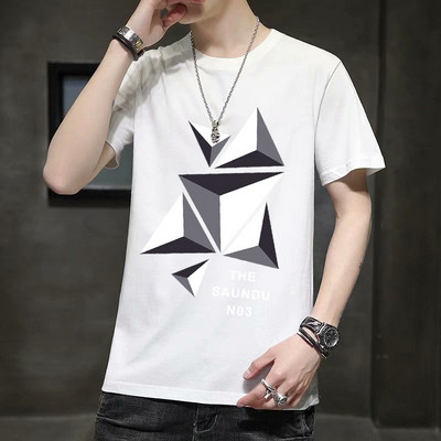 Ανδρικό μπλουζάκι με απλικέ και 3/4 μανίκια