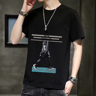 Ανδρικό μπλουζάκι με απλικέ και 3/4 μανίκια