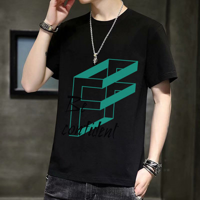 Ανδρικό μπλουζάκι με απλικέ και 3/4 μανίκια