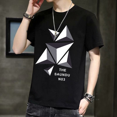 Ανδρικό μπλουζάκι με απλικέ και 3/4 μανίκια