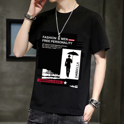 Ανδρικό μπλουζάκι με απλικέ και 3/4 μανίκια