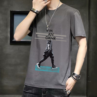 Ανδρικό μπλουζάκι με απλικέ και 3/4 μανίκια