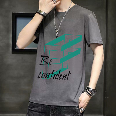 Ανδρικό μπλουζάκι με απλικέ και 3/4 μανίκια