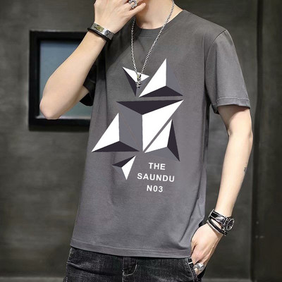 Ανδρικό μπλουζάκι με απλικέ και 3/4 μανίκια