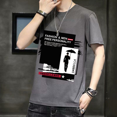 Ανδρικό μπλουζάκι με απλικέ και 3/4 μανίκια