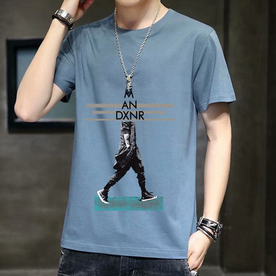 Ανδρικό μπλουζάκι με απλικέ και 3/4 μανίκια