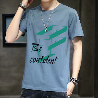 Ανδρικό μπλουζάκι με απλικέ και 3/4 μανίκια