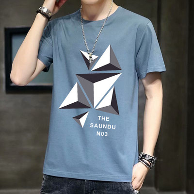 Ανδρικό μπλουζάκι με απλικέ και 3/4 μανίκια