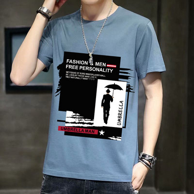 Ανδρικό μπλουζάκι με απλικέ και 3/4 μανίκια