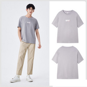 Нов модел мъжка тениска с овално деколте -прав модел