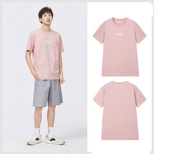 Нов модел мъжка тениска с овално деколте -прав модел