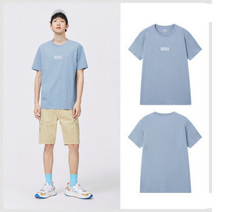 Нов модел мъжка тениска с овално деколте -прав модел