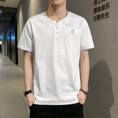 Μοντέρνο ανδρικό μπλουζάκι με κοντά μανίκια - δύο μοντέλα