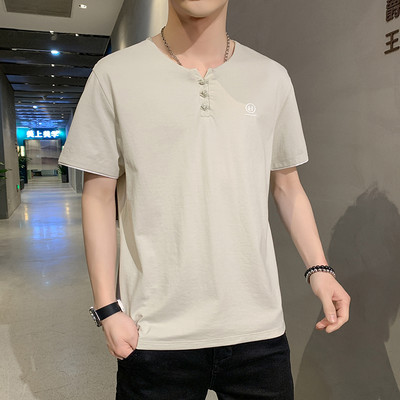 Μοντέρνο ανδρικό μπλουζάκι με κοντά μανίκια - δύο μοντέλα