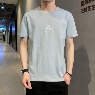 Μοντέρνο ανδρικό μπλουζάκι με κοντά μανίκια - δύο μοντέλα