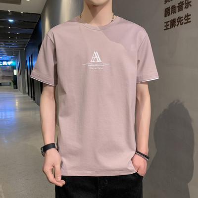 Μοντέρνο ανδρικό μπλουζάκι με κοντά μανίκια - δύο μοντέλα