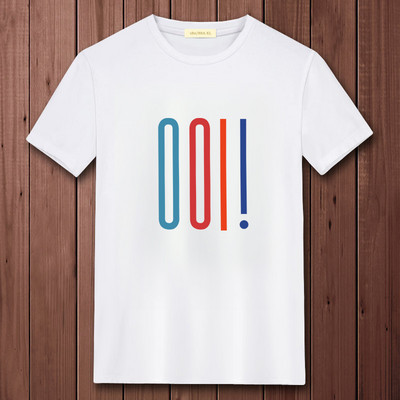 Ανδρικό μπλουζάκι με οβάλ λαιμόκοψη και απλικέ