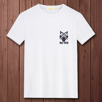 Ανδρικό μπλουζάκι με οβάλ λαιμόκοψη και απλικέ