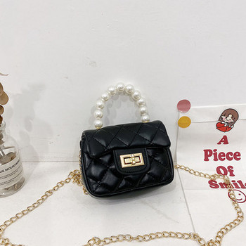 Стилна детска мини чанта с декоративни перли