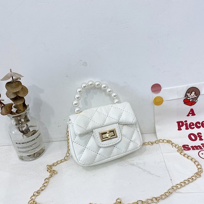 Stiilne dekoratiivpärlitega laste minikott