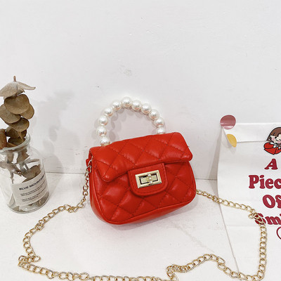 Stiilne dekoratiivpärlitega laste minikott