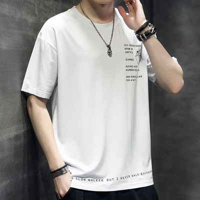 Casual ανδρικό μπλουζάκι - με λαιμόκοψη και απλικέ