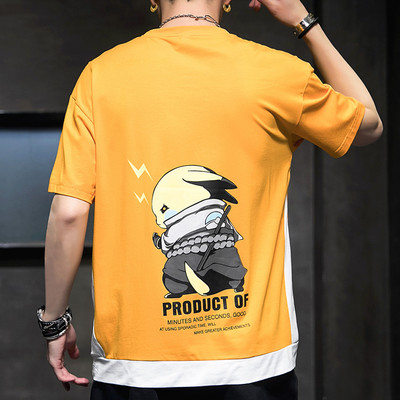 Casual ανδρικό μπλουζάκι - με λαιμόκοψη και απλικέ