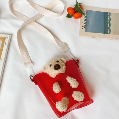 Актуална детска чанта с дълга дръжка и 3D елемент