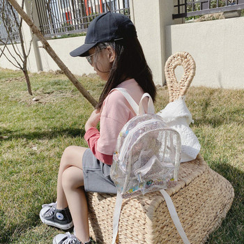 Κομψό παιδικό διαφανές σακίδιο με αστέρι για κορίτσια