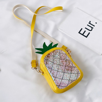 Moodne ananassikujulise pika sangaga lastekott