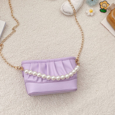 Stiilne dekoratiivpärlitega lastekott tavaline mudel