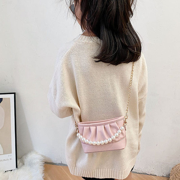 Stiilne dekoratiivpärlitega lastekott tavaline mudel